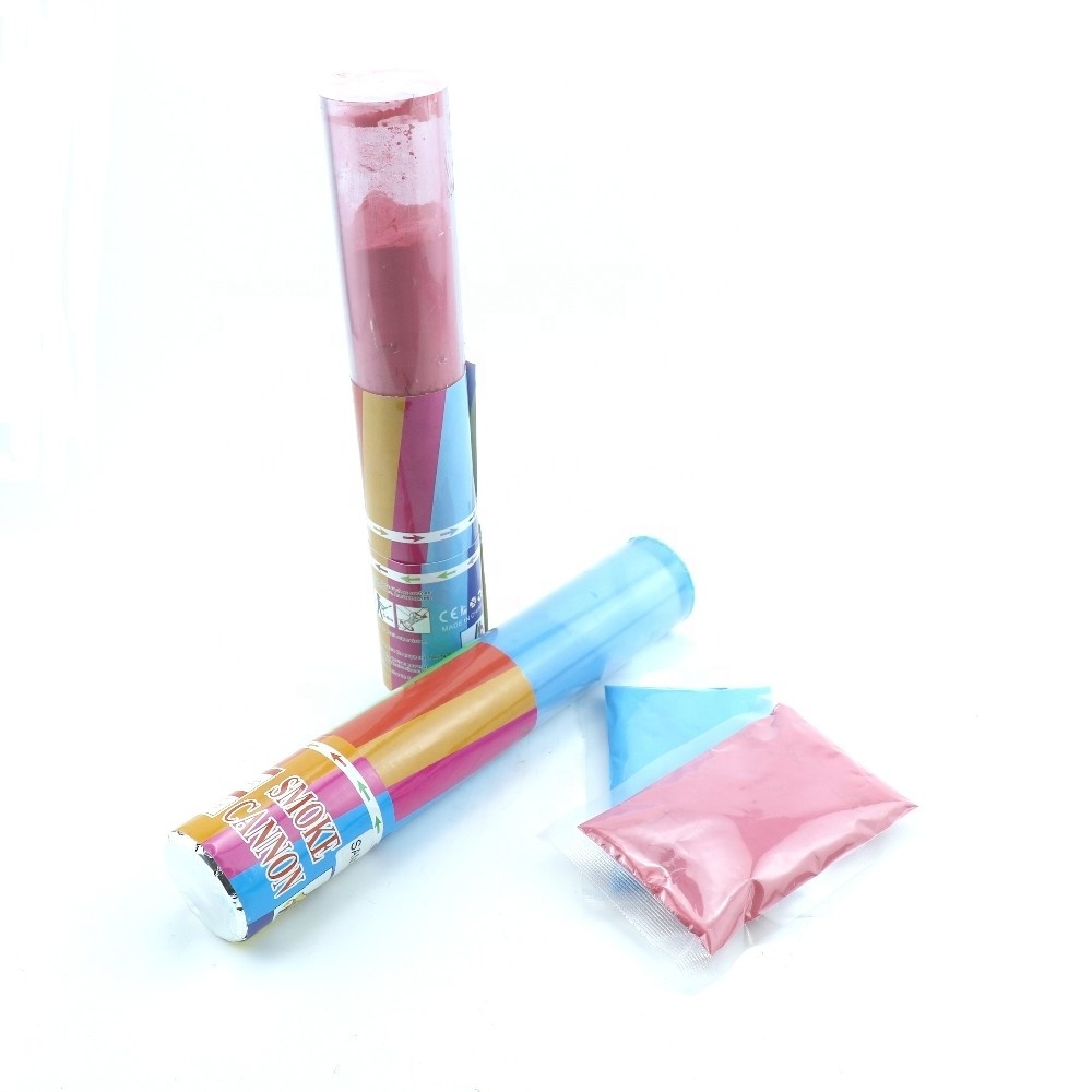 JILE Baby Gender Reveal Party Supplies Pink Blue Color Smoke Powder Confetti Cannon For Baby Shower Party