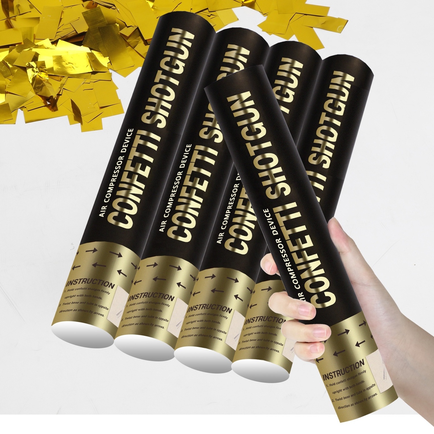 12 Inch Party Decoration Sets Parties Popper Biodegradable Confetti Cannon Gold Metallic Confetti Popper Cannon