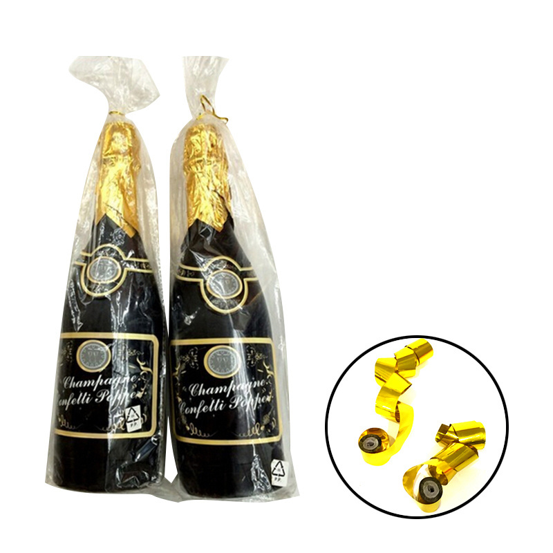 Bachelorette Party Supplies Champagne Bottle Popper with Gold Foil Mylar Confetti