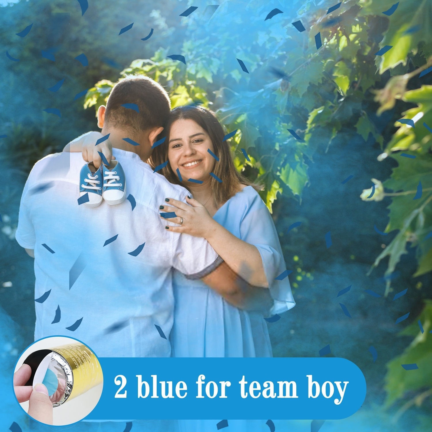 2Blue 2Pink Custom Biodegradable Confetti Smoke Gender Reveal Confetti Powder Cannon Poppers