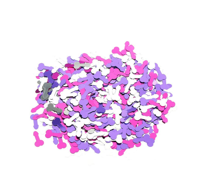 Custom Biodegradable Tissue Paper Metallic Foil Purple and Silver Penis Confetti