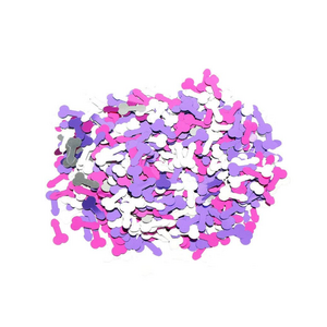 Custom Biodegradable Tissue Paper Metallic Foil Purple and Silver Penis Confetti