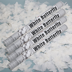 Best Quality 24 inches White Color Butterfly  Flameproof  Party and Wedding Confetti Cannons