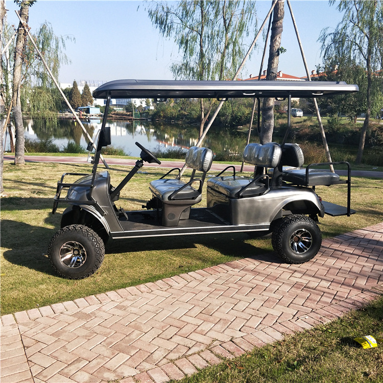 EPA certified 6 seat 4 wheel gas golf cart with 10  inch off road vacuum tires and gasoline engine