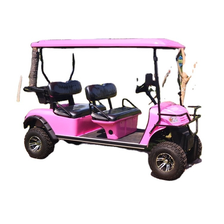 4 seat pink off road ezgo type petrol golf buggy/pink golf cart