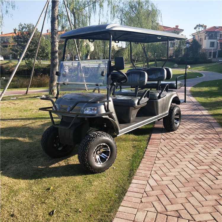 EPA certified 6 seat 4 wheel gas golf cart with 10  inch off road vacuum tires and gasoline engine