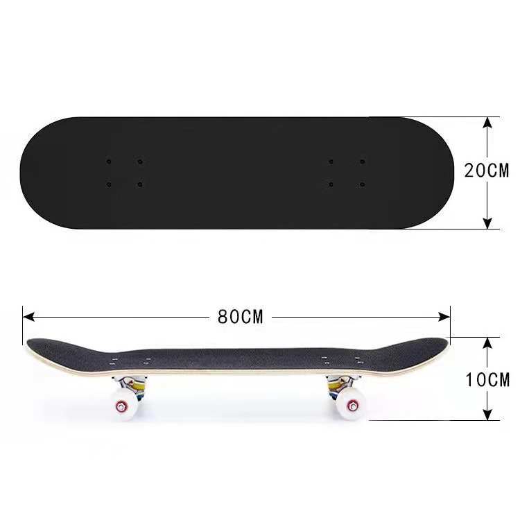 31*8 Skate Board Wholesale 80 CM Over 12 Years Old 9 Ply Maple Wood Skateboard