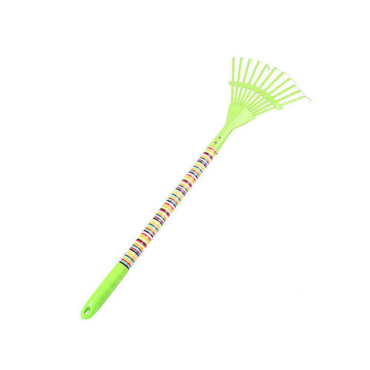 Good Quality Long Wood Handle Artificial Grass Weed Hoe Rake Modern Practical Garden Leaf Rake