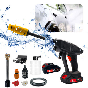 Wireless Portable High Pressure Car Washer sprayer 24V 48V Power lithium water gun Rechargeable Battery Powered