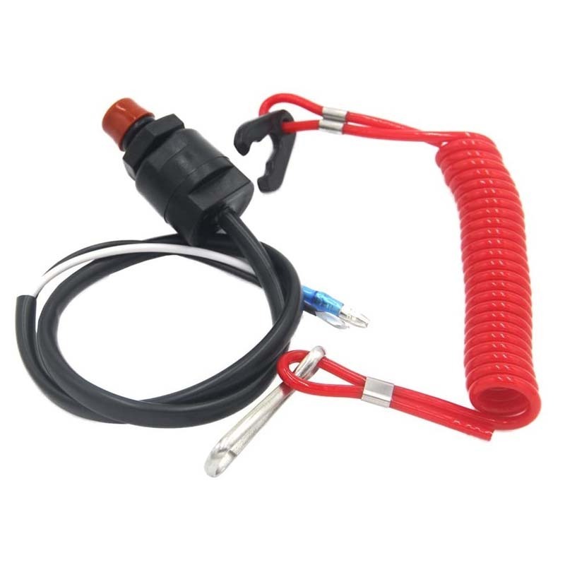 Universal Boat Outboard Engine Motor Lanyard Kill Urgent Stop Switch & Safety Tether Lanyard for Yamaha/Tohatsu/Honda Outboard