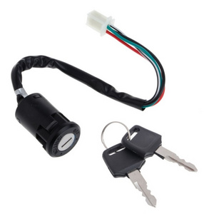 4 Pin 4 Wires Ignition Switch Key Set with Cap for 50cc 70cc 90cc 110cc 125cc 150cc 200cc 250cc SUNL Dirt Bike Electric Scooter