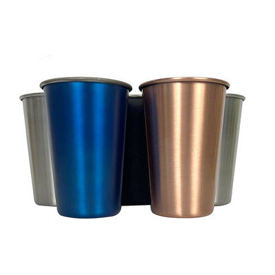 Wholesale Travel Camping Water Drinking Glasses Cups Beer Mugs Modern Single Opp Bag Pint Cup Stackable 16 Ounce Stainless Steel