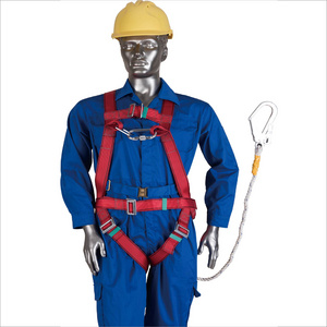 Adjustable fall protection fall arrest safety harness safety belt climbing harness with lanyards and big hooks