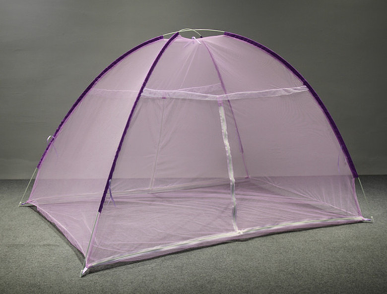 150*200*128cm Foldable Purple Baby Adult Double Zipper Door Sleeping Yurt Mosquito Net Bed Canopy