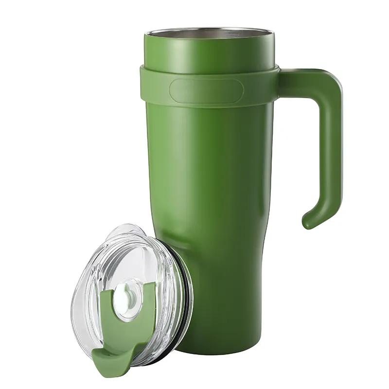 40 oz Coffee Car Cup With Handle Insulated Tumbler Stainless Steel Vacuum Flasks Portable Water Bottle