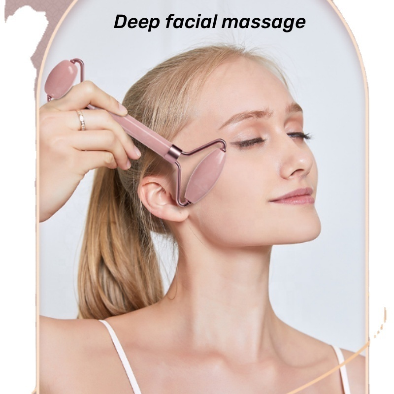 2024 Natural Face Lifting Jade Roller Massager With Gua Sha Tool Facial Massage Guasha Bodi Beauti Tool Jade Roller Set