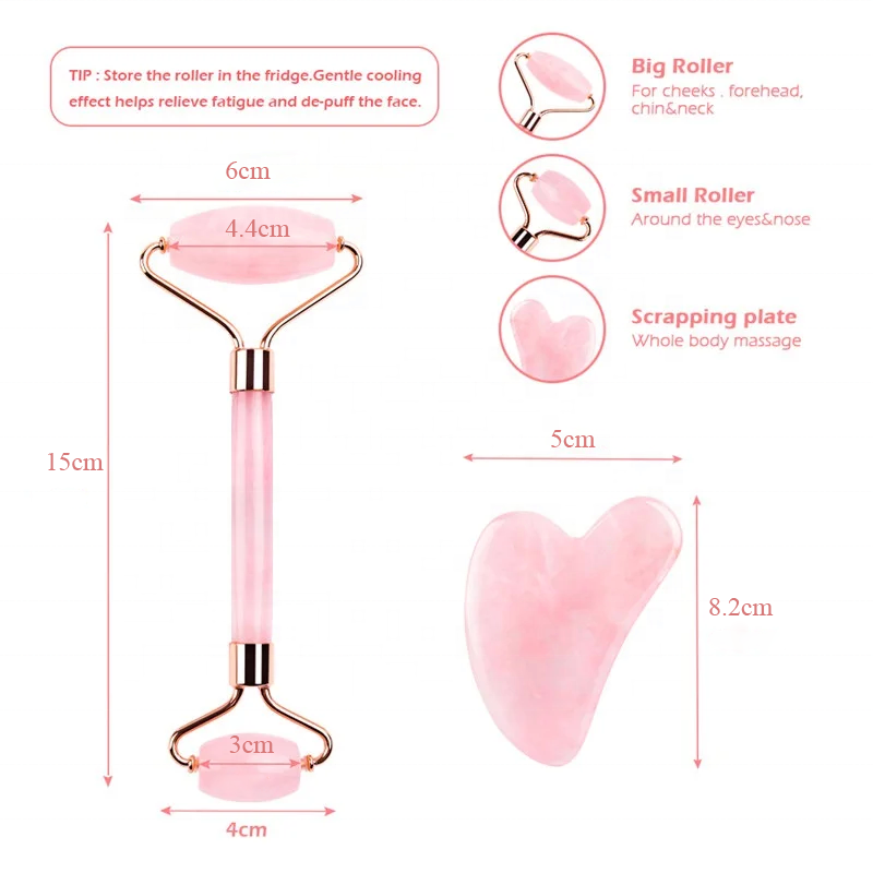 2024 Natural Face Lifting Jade Roller Massager With Gua Sha Tool Facial Massage Guasha Bodi Beauti Tool Jade Roller Set