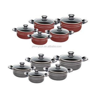 10pcs Aluminum Ceramic coating cookware with colourful bakelite handle