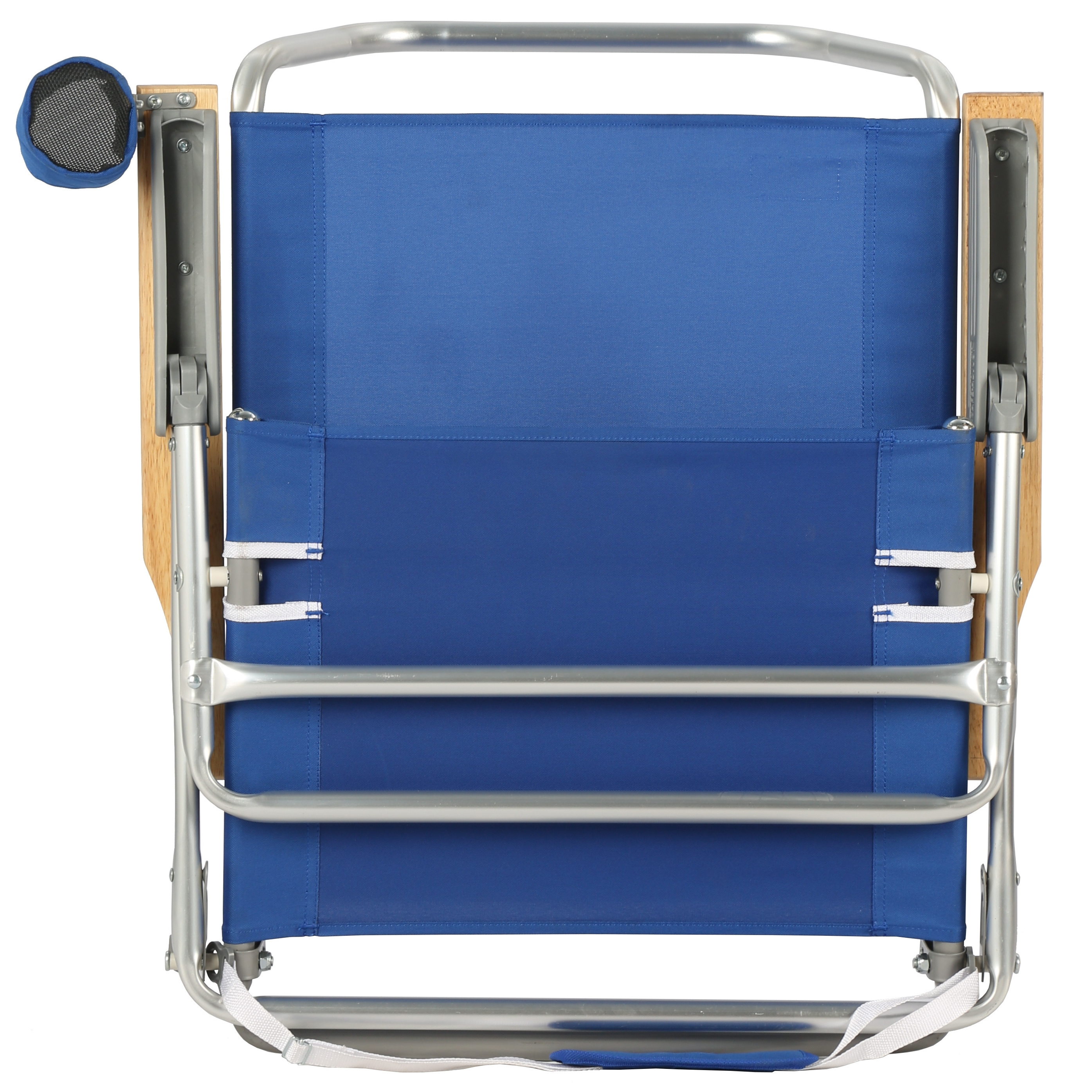 5 Position Lay Flat Folding Aluminium Pool Beach Chair with Towel Bar and Drink Holder