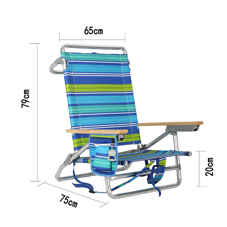 Custom Outdoor Backpack Aluminum Folding Picnic Portable Camping Low Beach Chair