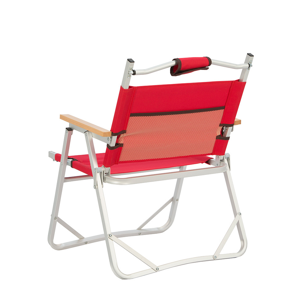 Aluminum frame wide backrest low seating beach chair camping fishing chair with carry bag