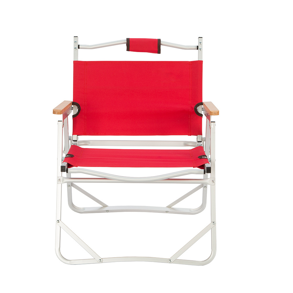 Aluminum frame wide backrest low seating beach chair camping fishing chair with carry bag