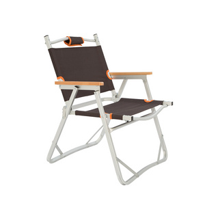 Aluminum frame wide backrest low seating beach chair camping fishing chair with carry bag