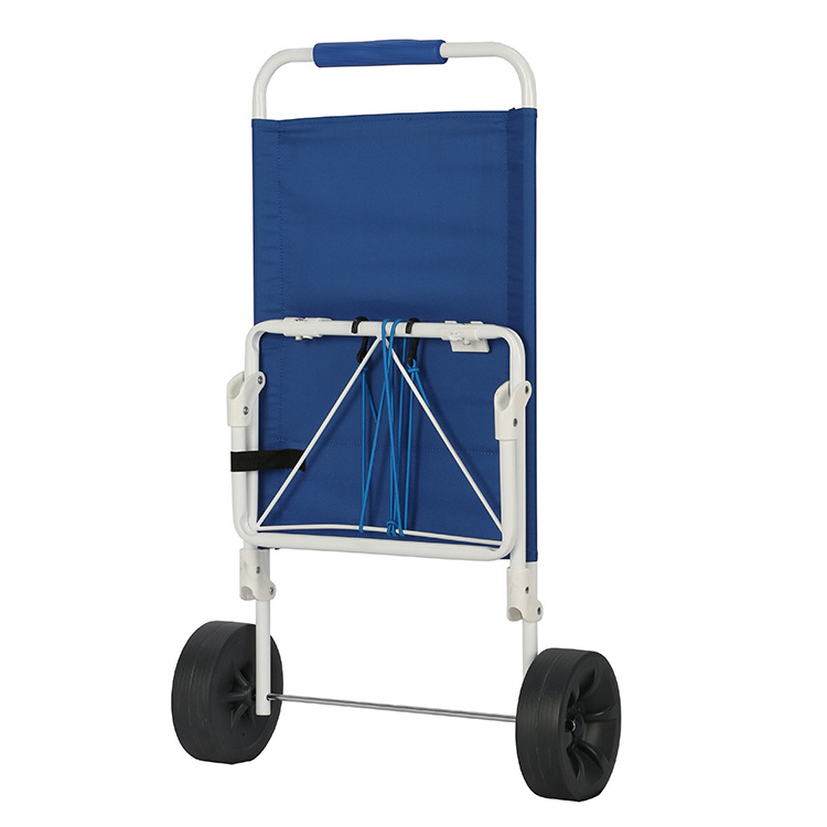 Custom Durable Utility Portable beach chair cart two wheel steel folding trolley