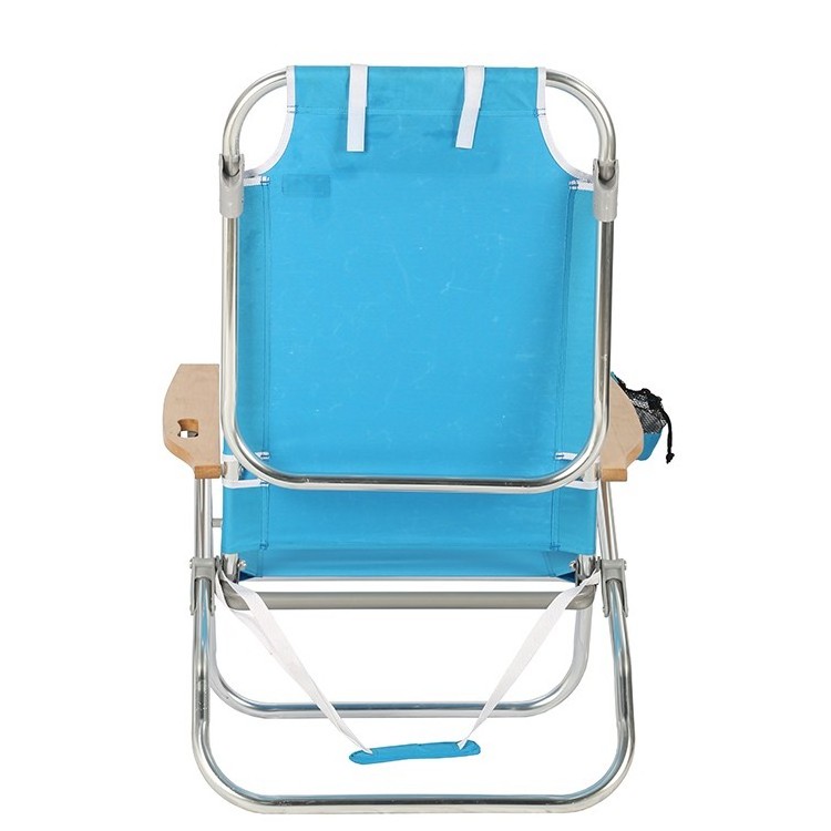 Outdoor Portable Folding  Stool with 5 Positions and Lays Flat Backrest Lightweight Aluminum  Lounge Beach Chair for Picnic