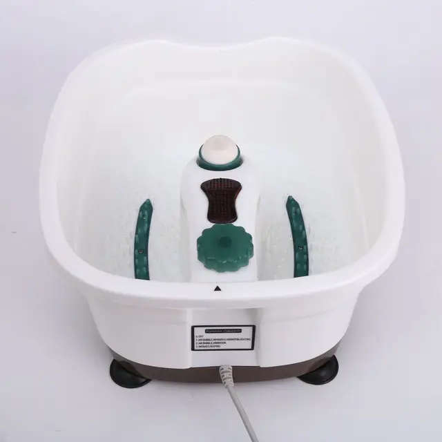 Red Light Heating Bubble Massage Foot Spa Basin Button Control with Pumice Stone Electric Foot Washing Massager Machine