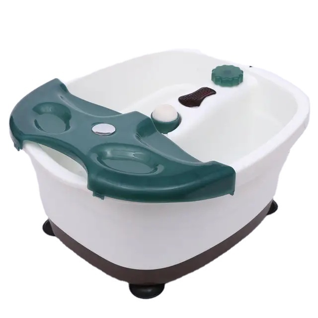 Red Light Heating Bubble Massage Foot Spa Basin Button Control with Pumice Stone Electric Foot Washing Massager Machine