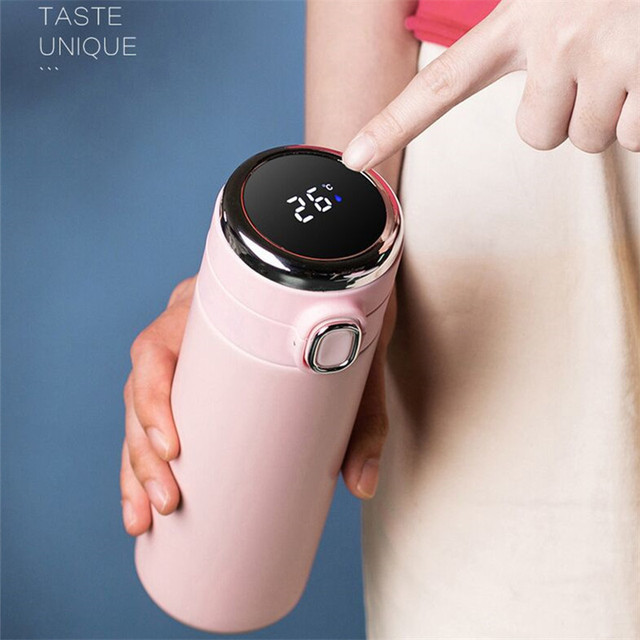 Double Wall Insulated Custom vacuum flask Smart Thermos Water Bottle with Led Temperature Display