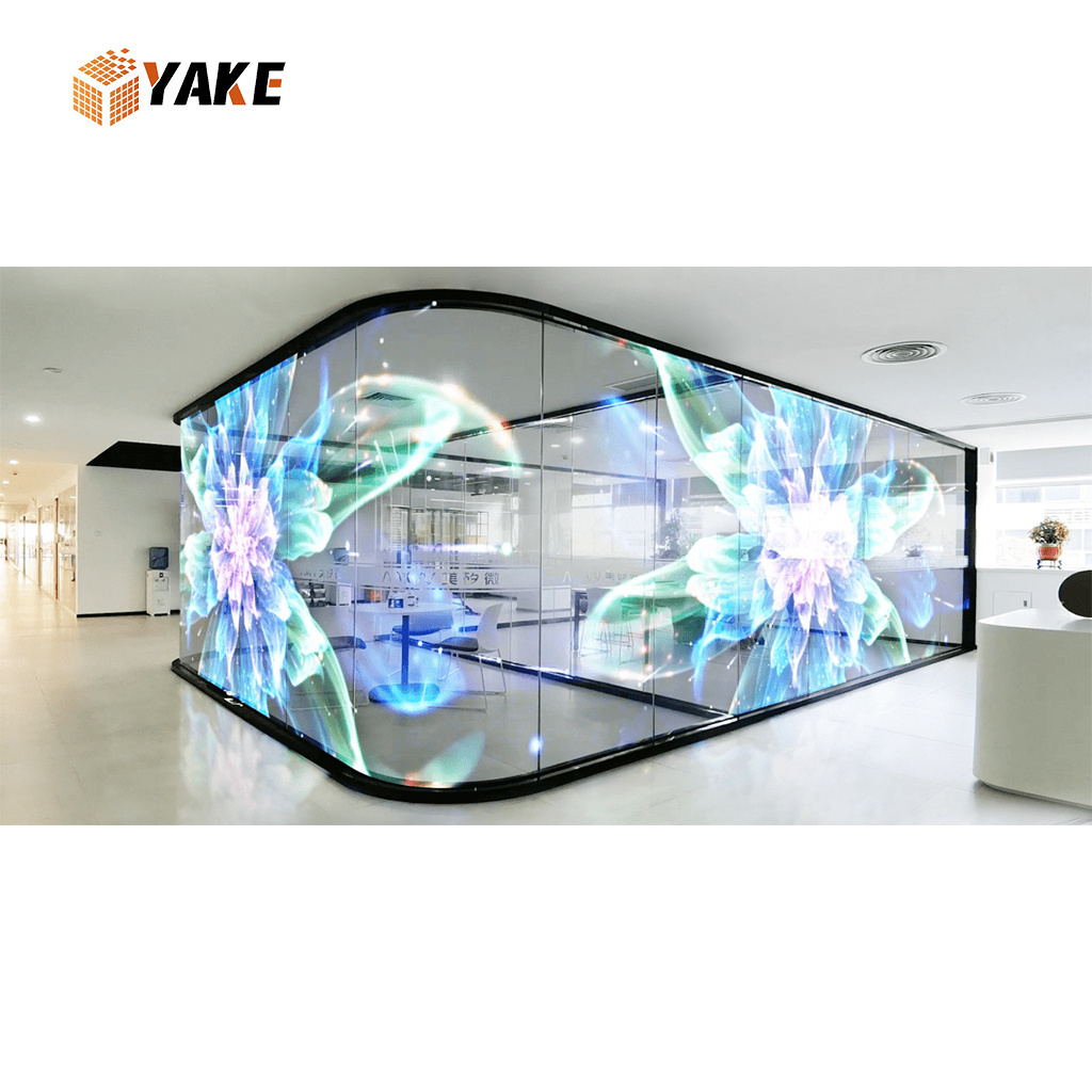 Indoor video transparent LED screen Transparent led film for glass Flexible led transparent film screen Transparent led display