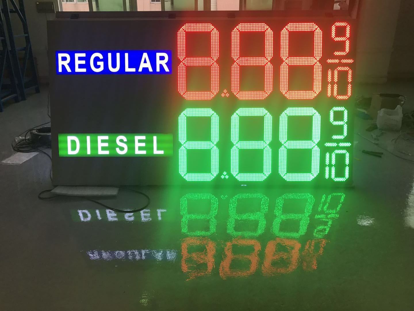 Double side fuel price sign and gasoline station large 7 segment display for outdoor price board led gas display