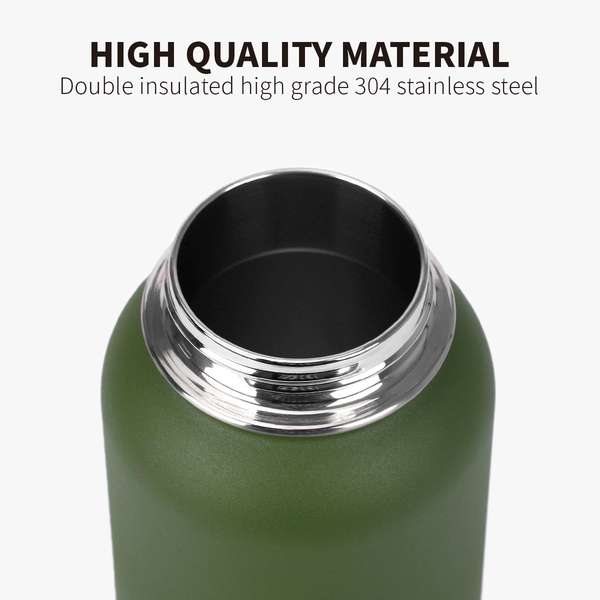 Customized 3 Lids Stainless Steel Vacuum Flask Water Bottle Insulated 32oz Wide Mouth Sports Bottle