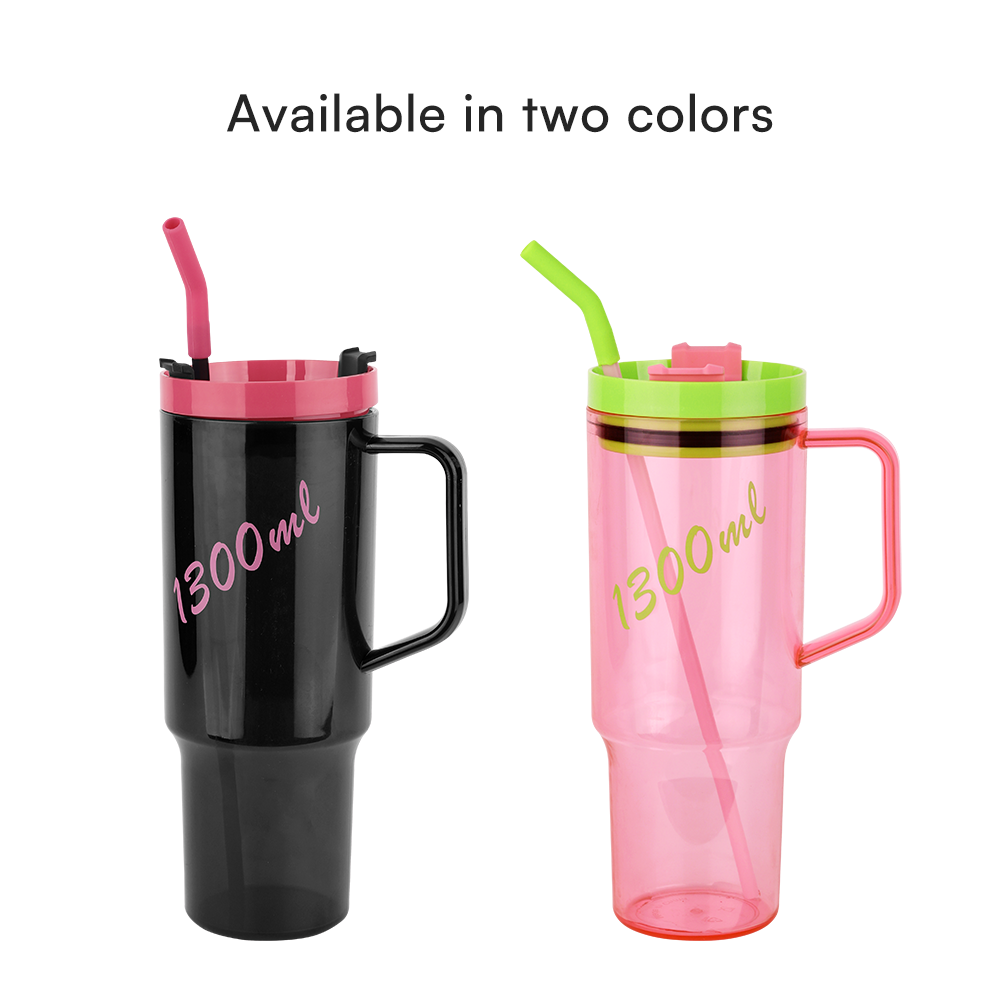 Portable Plastic 40oz Tumbler with Handle Lightweight Travel Mug Handle Tumbler With Lid and Straw