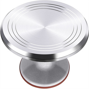 Non-slip round DIY kitchen dessert accessories stainless steel cake pan baking rotating table cake decoration framing turntable