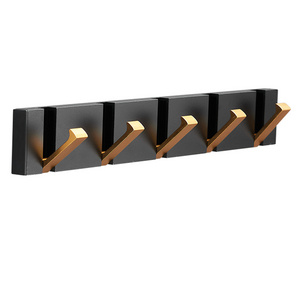 Black Nordic trim wall mounted metal living room closet towel coat clothes hidden wall hooks