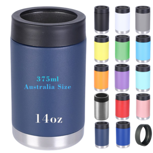 Custom LOGO 375ml 14oz Double Wall Insulated Stainless Steel Stubby Cola beer can Coolers For Australia Cans