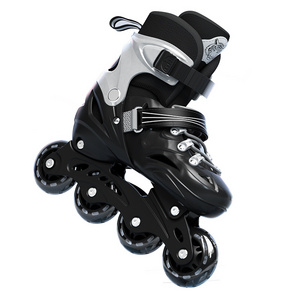 kids rollers Skate Shoe black white adjustable Aluminum alloy frame inline skates