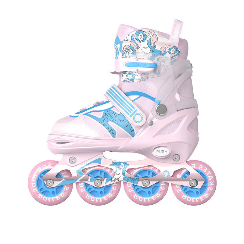 3 in 1 Freestyle Inline  Kick Roller Skates Pu Full Flash Wheel Double Row Flashing Roller Skates speed skating shoes