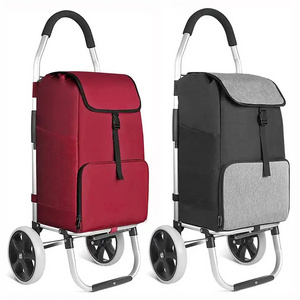 Portable shopping cart, trolley food folding cart, waterproof luxury travel aluminum trolley luggage