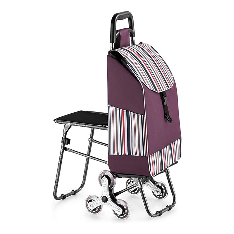 strong light weight shopping bag cart with seat