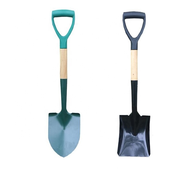 Agricultural carbon steel garden spade with wooden grip handle farming shovel digging spade and shovel