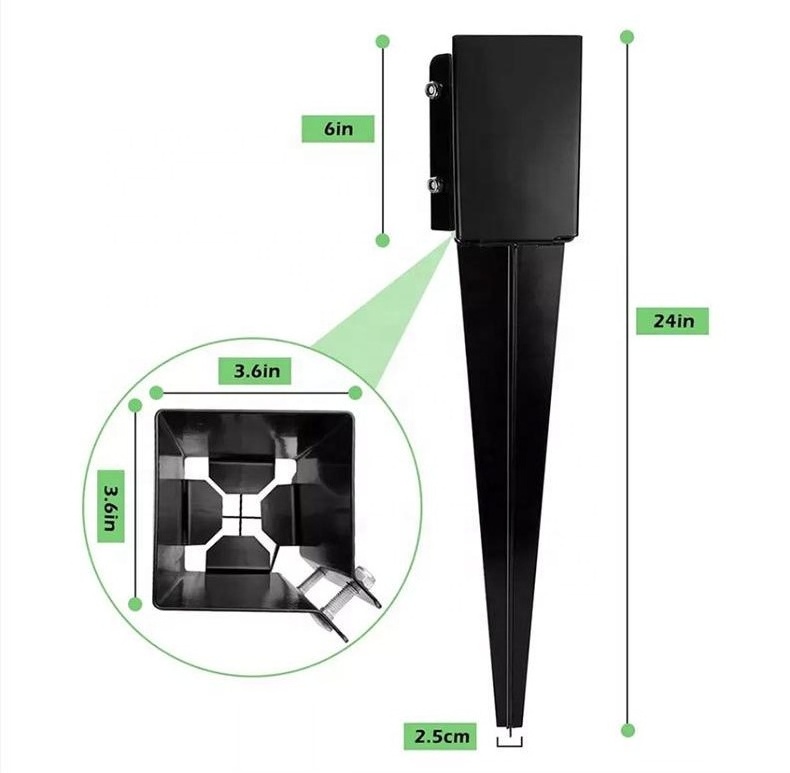 Metal Drive-In Powder Coated Steel Ground Round Spikes Helix Ground Screw Support Fence Fence Post Spike