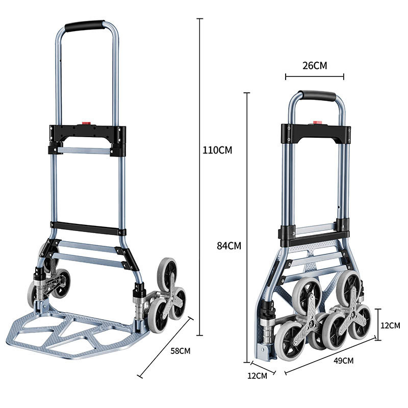 Folding Hand Truck Aluminium,Heavy Duty Hand Truck Foldable Trolley on Wheels,Multi Purpose Sack Truck Moving Trolley