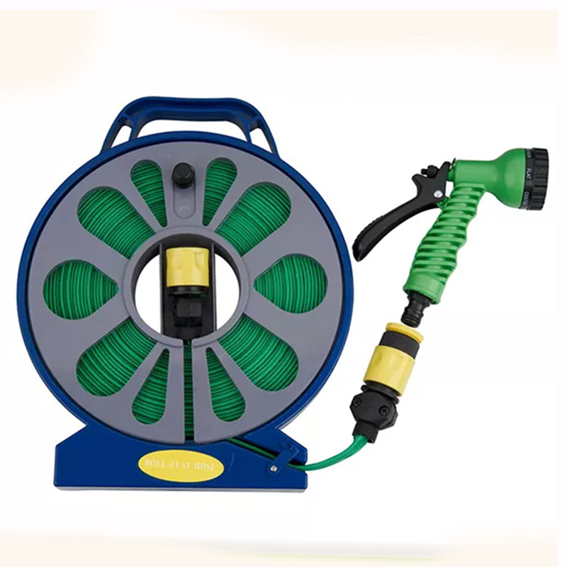 15M flat hose reel set for garden watering or car washing