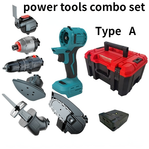 11 IN 1 Professional Impact Drill Jig Saw  Angle Grinder Power combo set cordless power Tool Sets For Home Garden