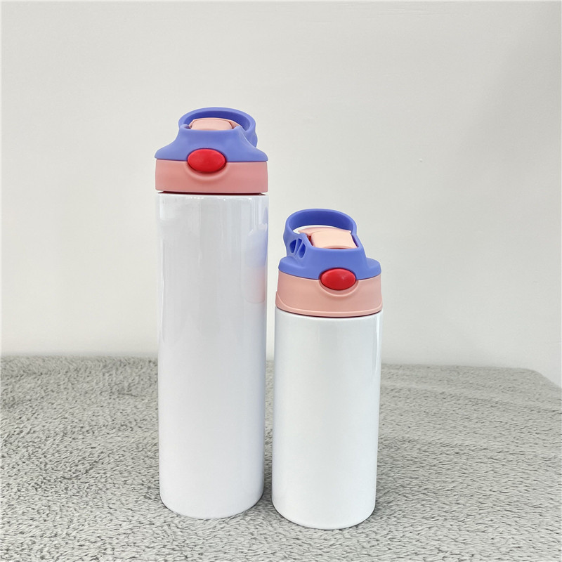 USA warehouse blank sublimation kids water bottle 12oz double walled stainless steel flip top tumbler kid children sippy cups