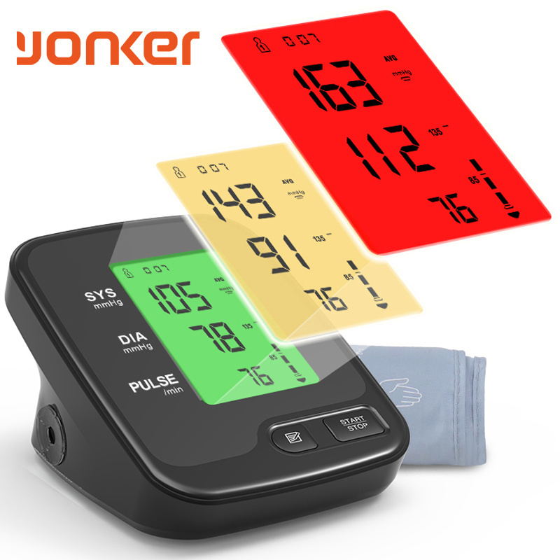 Yonker Wholesale Backlit Backlight digital upper arm sphygmomanometer bp monitor blood pressure cuff baumanometro digital brazo